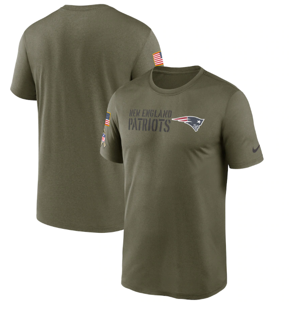 Men's New England Patriots Olive 2022 Salute to Service Legend Team T-Shirt Men's New England Patriots Olive 2022 Salute to Service Legend Team T-Shirt